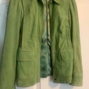 Lime green suede Michael Kors short waisted jacket